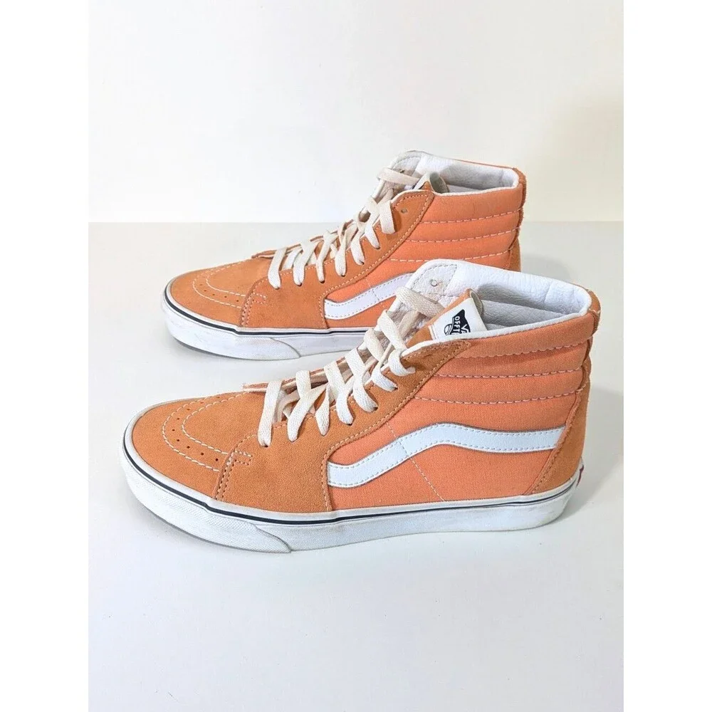 Vans Sk8-Hi Cadmium Orange / True White Sneakers - Size 7.5 Mens